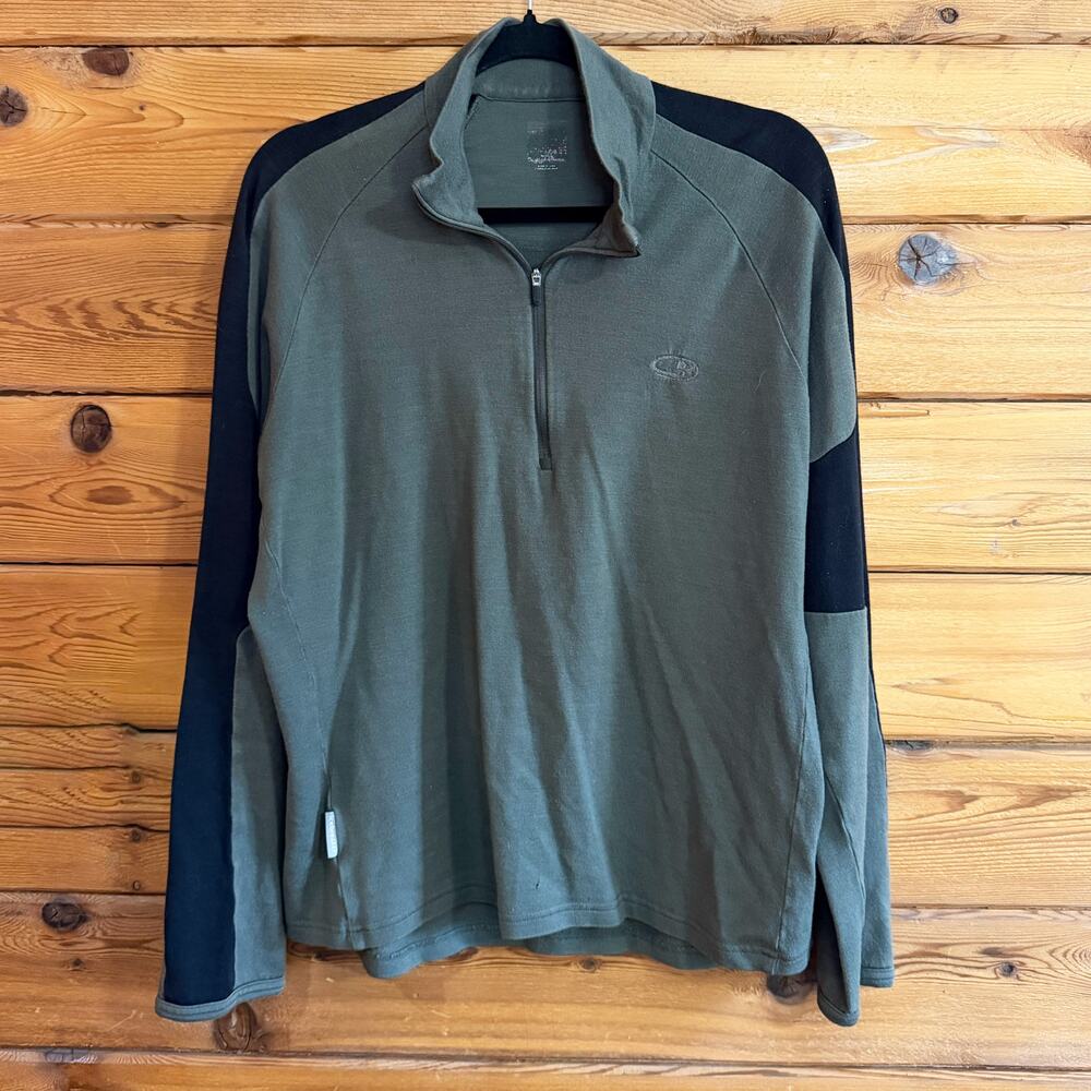 Icebreaker 260 Merino Wool Zone Half-Zip Base Layer Top Large